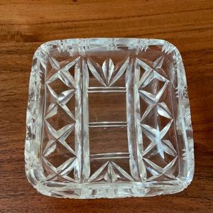 VINTAGE crystal glass soap or candy dish
